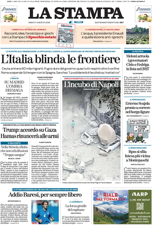Prima pagina La Stampa di oggi - Quotidiano nazionale