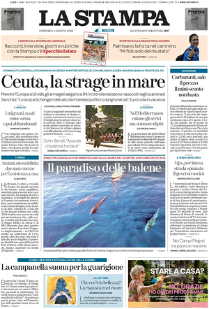 Prima pagina La Stampa di oggi - Quotidiano nazionale