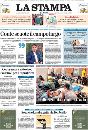 Prima pagina La Stampa di oggi - Quotidiano nazionale