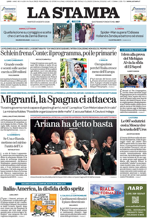Prima pagina La Stampa di oggi - Quotidiano nazionale