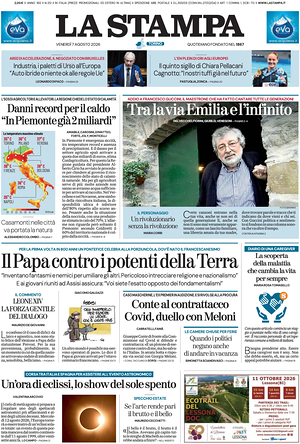 Prima pagina La Stampa di oggi - Quotidiano nazionale