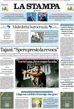 Prima pagina La Stampa di oggi - Quotidiano nazionale
