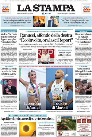 Prima pagina La Stampa di oggi - Quotidiano nazionale