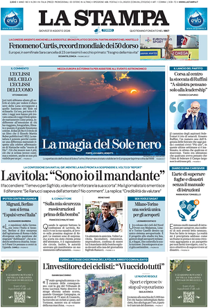 Prima pagina La Stampa di oggi - Quotidiano nazionale