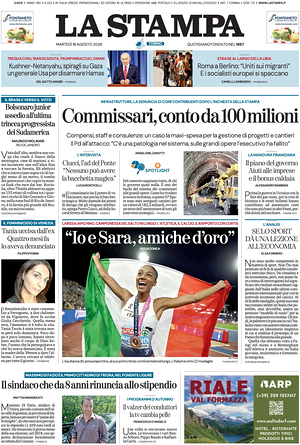 Prima pagina La Stampa di oggi - Quotidiano nazionale