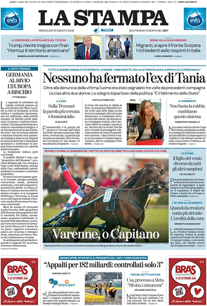 Prima pagina La Stampa di oggi - Quotidiano nazionale