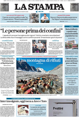 Prima pagina La Stampa di oggi - Quotidiano nazionale