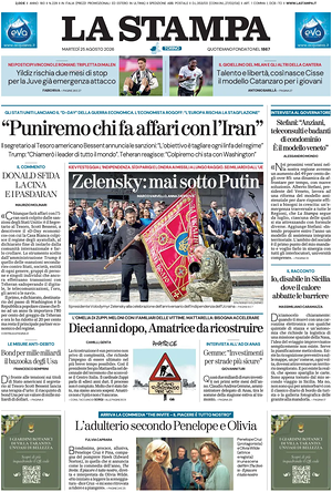 Prima pagina La Stampa di oggi - Quotidiano nazionale