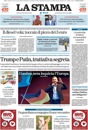 Prima pagina La Stampa di oggi - Quotidiano nazionale