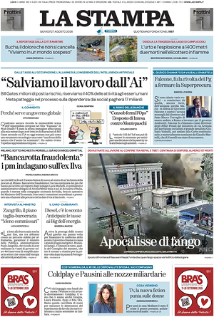 Prima pagina La Stampa di oggi - Quotidiano nazionale