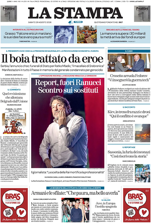 Prima pagina La Stampa di oggi - Quotidiano nazionale