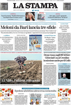 Prima pagina La Stampa di oggi - Quotidiano nazionale