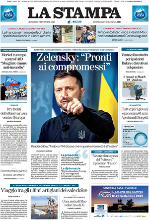 Prima pagina La Stampa di oggi - Quotidiano nazionale