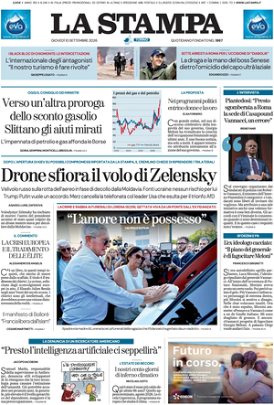 Prima pagina La Stampa di oggi - Quotidiano nazionale