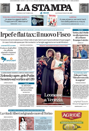 Prima pagina La Stampa di oggi - Quotidiano nazionale