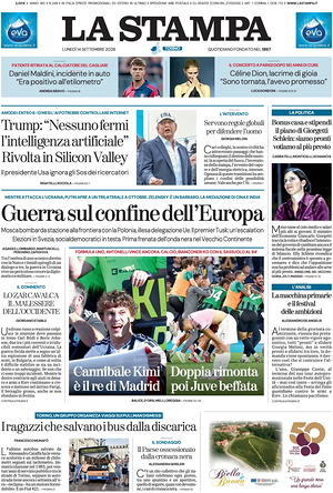 Prima pagina La Stampa di oggi - Quotidiano nazionale
