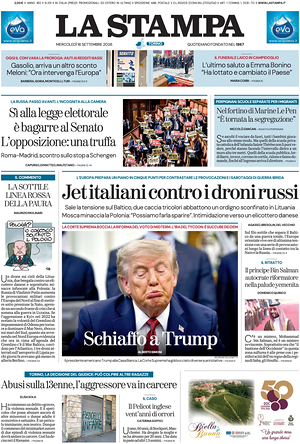 Prima pagina La Stampa di oggi - Quotidiano nazionale