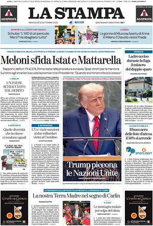 Prima pagina La Stampa di oggi - Quotidiano nazionale