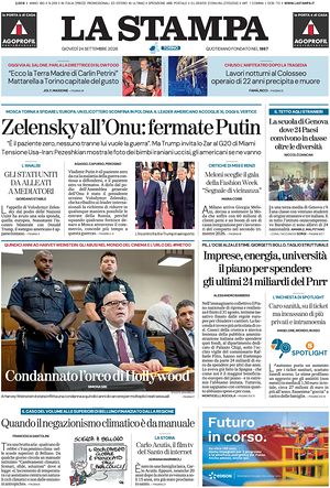 Prima pagina La Stampa di oggi - Quotidiano nazionale