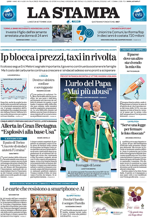 Prima pagina La Stampa di oggi - Quotidiano nazionale