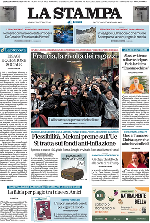 Prima pagina La Stampa di oggi - Quotidiano nazionale
