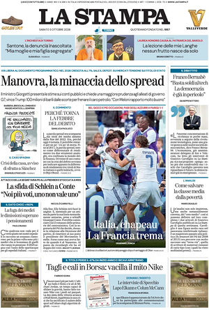 Prima pagina La Stampa di oggi - Quotidiano nazionale