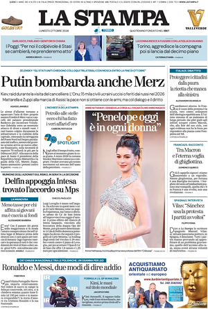 Prima pagina La Stampa di oggi - Quotidiano nazionale