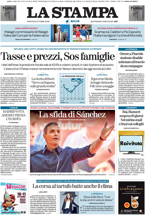 Prima pagina La Stampa di oggi - Quotidiano nazionale