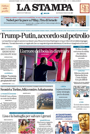 Prima pagina La Stampa di oggi - Quotidiano nazionale