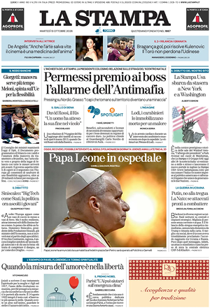 Prima pagina La Stampa di oggi - Quotidiano nazionale