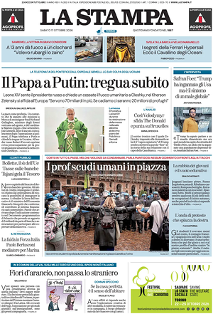 Prima pagina La Stampa di oggi - Quotidiano nazionale