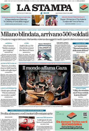 Prima pagina La Stampa di oggi - Quotidiano nazionale