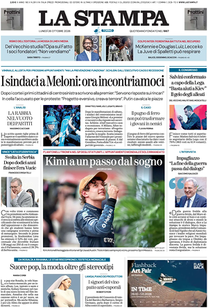 Prima pagina La Stampa di oggi - Quotidiano nazionale