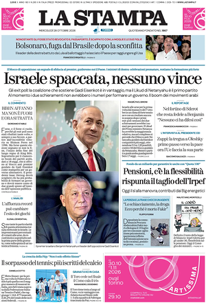 Prima pagina La Stampa di oggi - Quotidiano nazionale