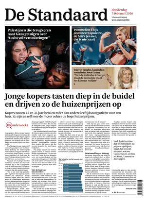 Prima pagina De Standaard di oggi - Quotidiano estero