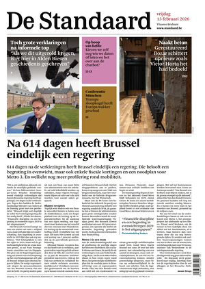 Prima pagina De Standaard di oggi - Quotidiano estero