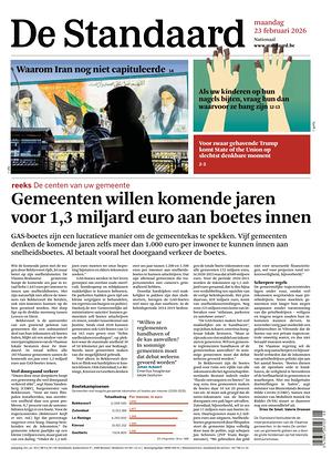 Prima pagina De Standaard di oggi - Quotidiano estero