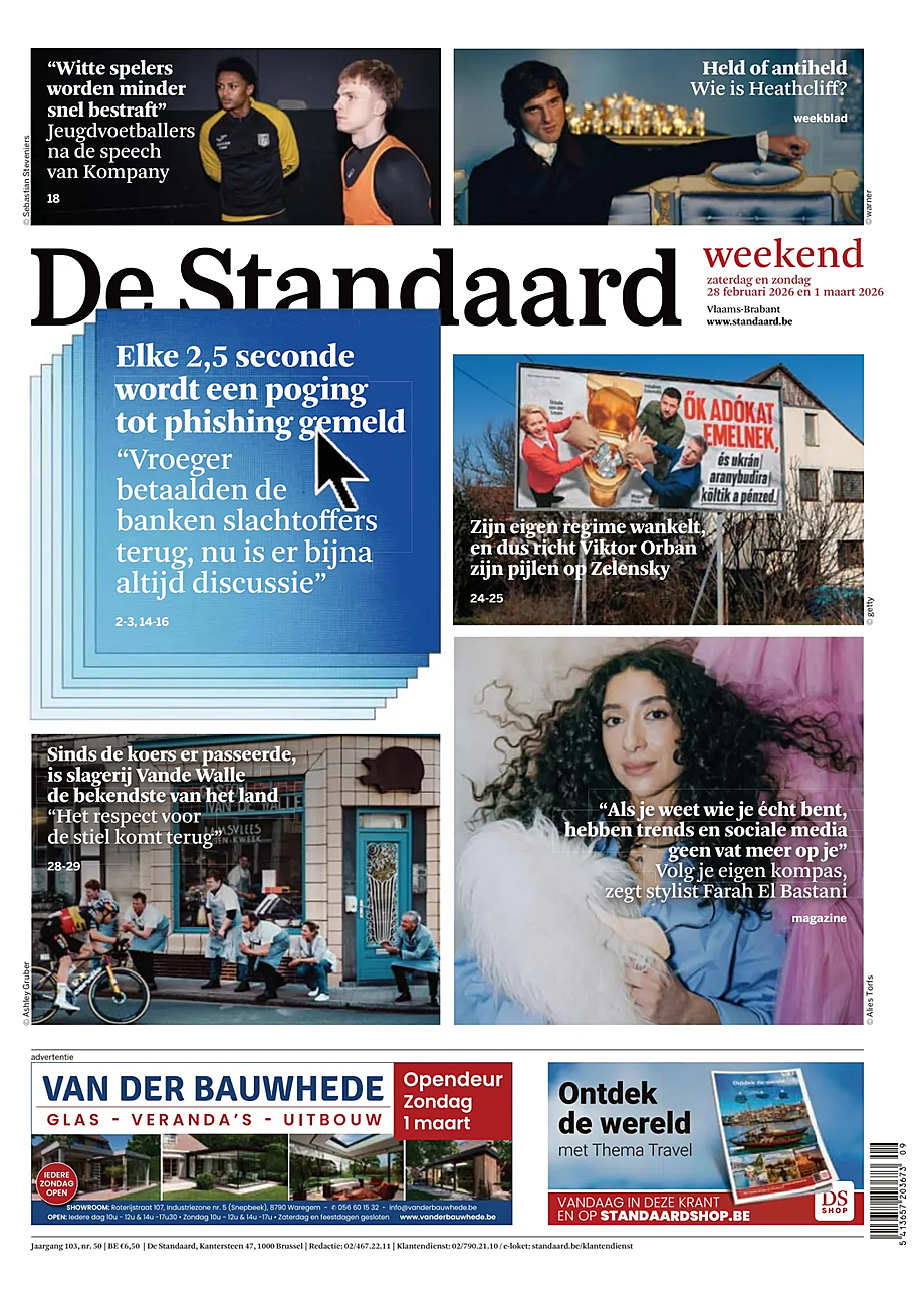 Prima pagina De Standaard di oggi - Edicola 28 Febbraio 2026