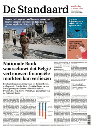 Prima pagina De Standaard di oggi - Quotidiano estero