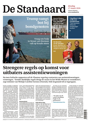 Prima pagina De Standaard di oggi - Quotidiano estero