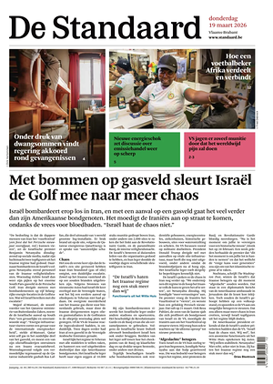 Prima pagina De Standaard di oggi - Quotidiano estero