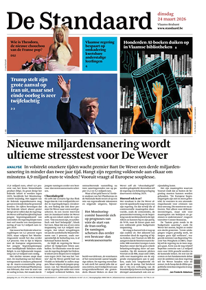Prima pagina De Standaard di oggi - Quotidiano estero