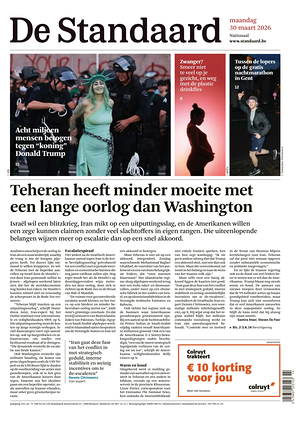 Prima pagina De Standaard di oggi - Quotidiano estero