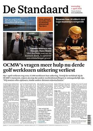 Prima pagina De Standaard di oggi - Quotidiano estero