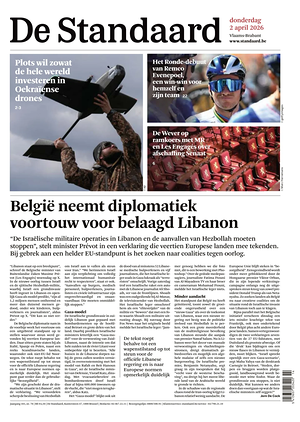 Prima pagina De Standaard di oggi - Quotidiano estero