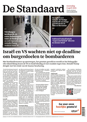 Prima pagina De Standaard di oggi - Quotidiano estero