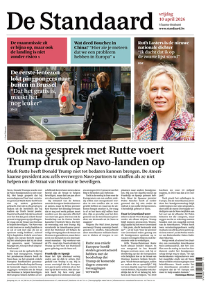 Prima pagina De Standaard di oggi - Quotidiano estero