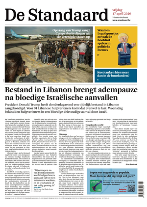 Prima pagina De Standaard di oggi - Quotidiano estero