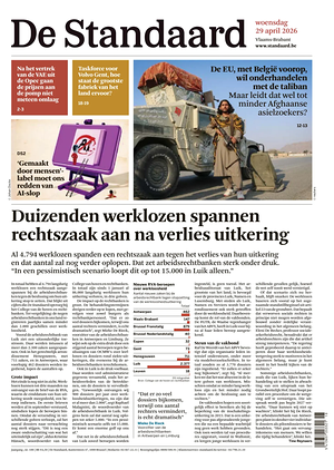 Prima pagina De Standaard di oggi - Quotidiano estero