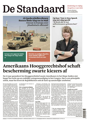 Prima pagina De Standaard di oggi - Quotidiano estero
